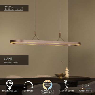 Lucide LIANE - Pendant light - LED Dim. - CCT - 2x40W 2700K/4000K - Rust Brown - Vibes